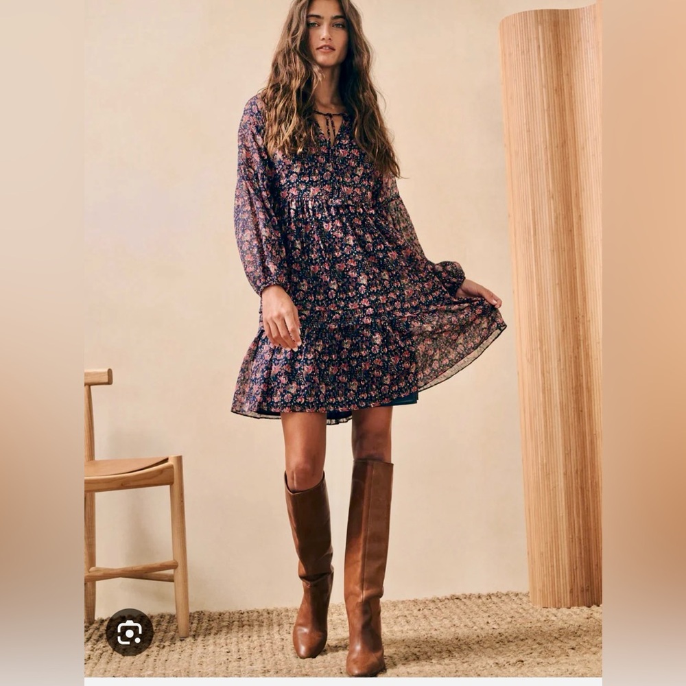 Faherty Silk Stargaze Floral Bloom Dress NWT